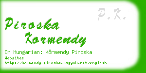 piroska kormendy business card